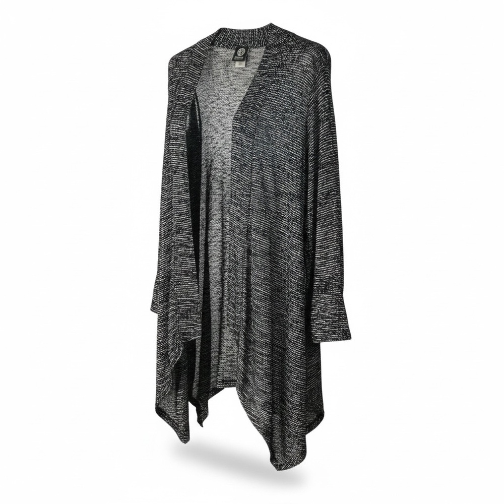 Bobeau Black and Gray Open Cardigan